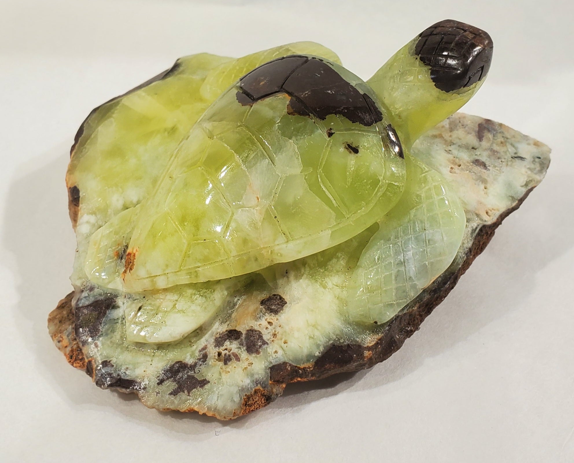 Prehnite Turtle Carving, Australia