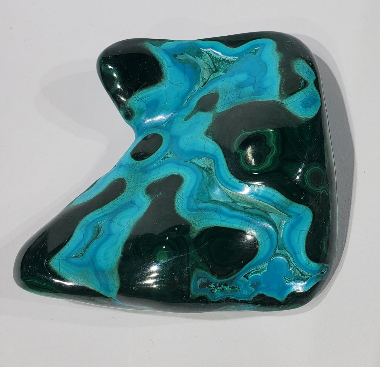 Polished Chrysocolla and Malachite, Congo