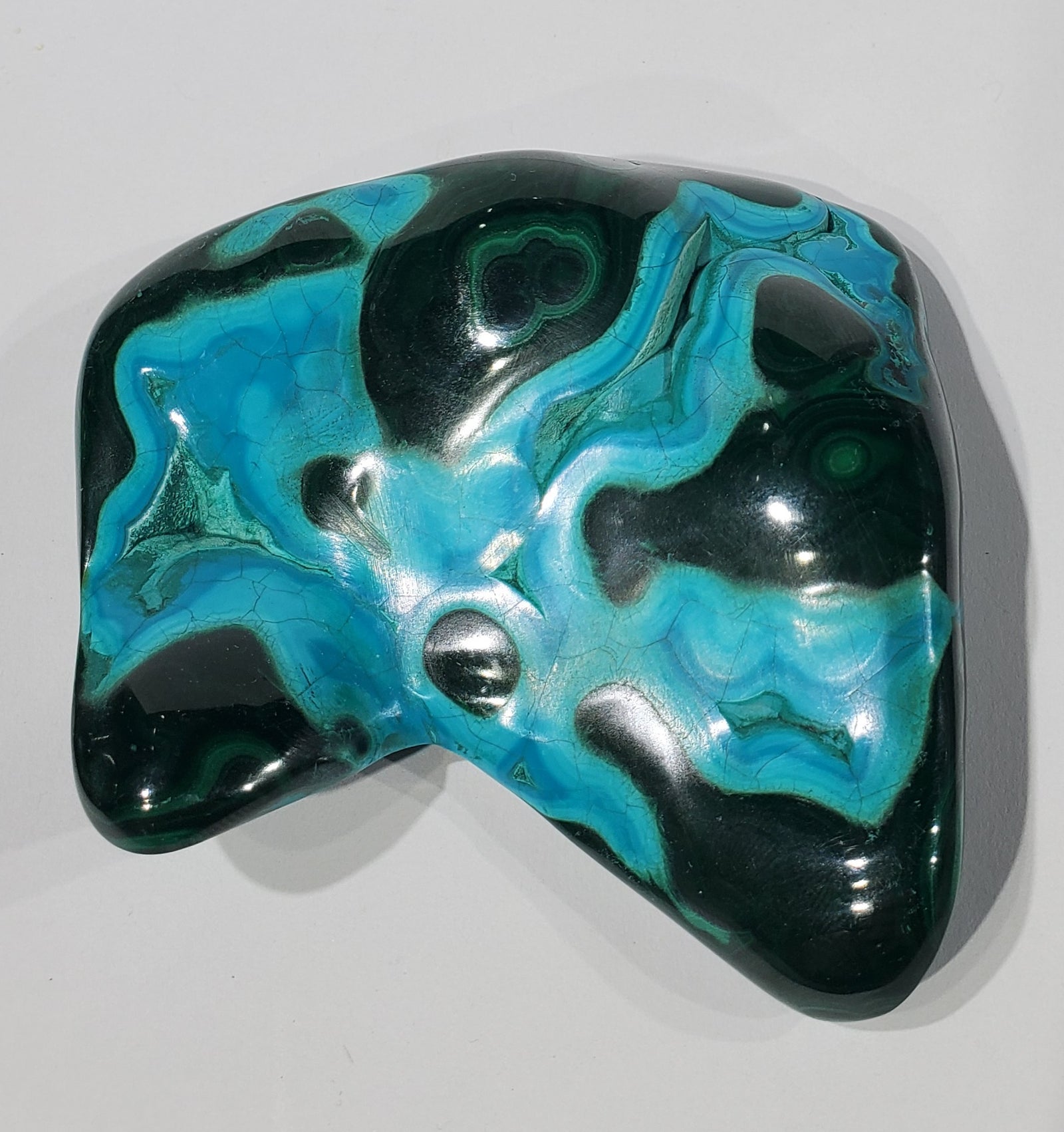 Polished Chrysocolla and Malachite, Congo