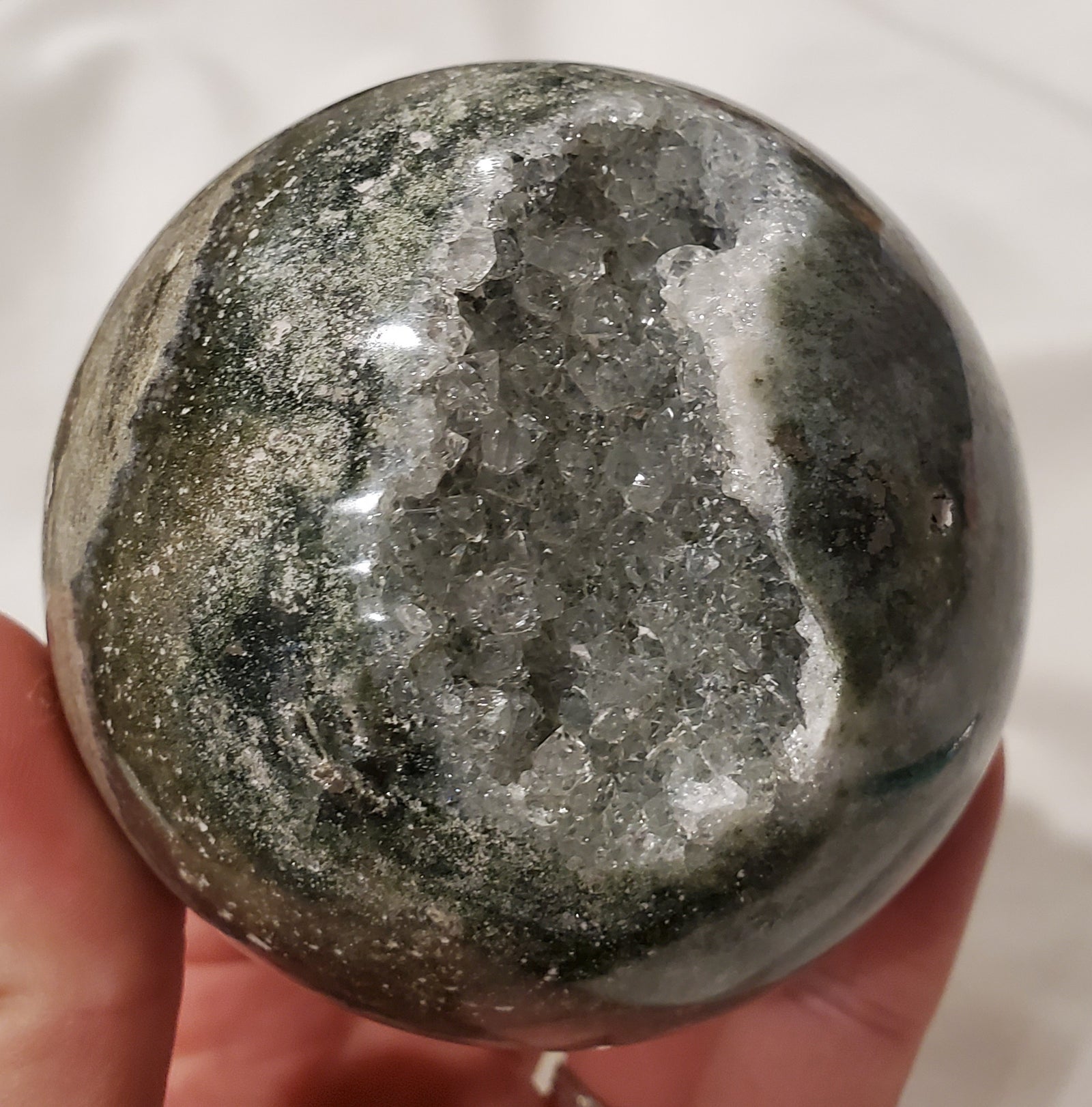 Ocean Jasper Sphere w/ Druzy Quartz, Madagascar