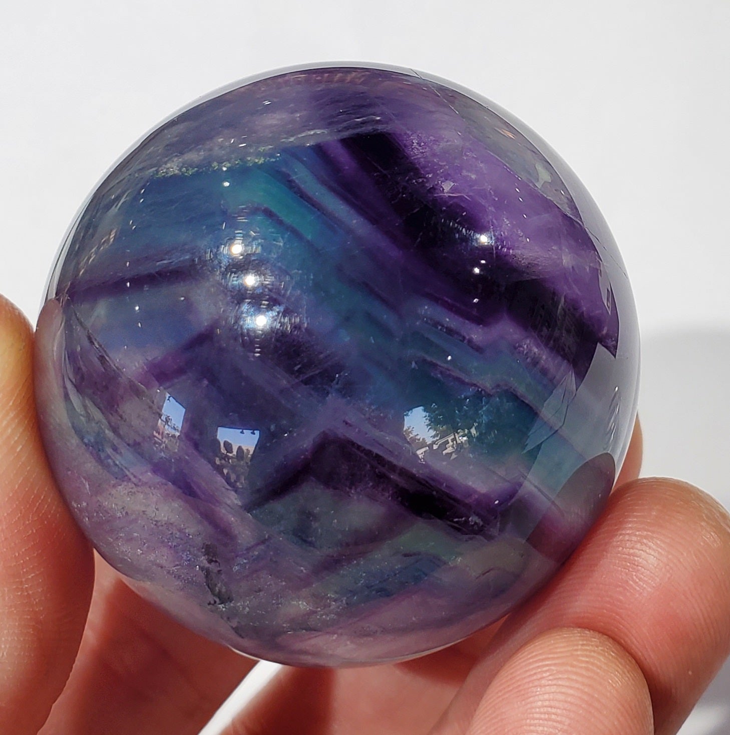 Rainbow Fluorite Sphere, China