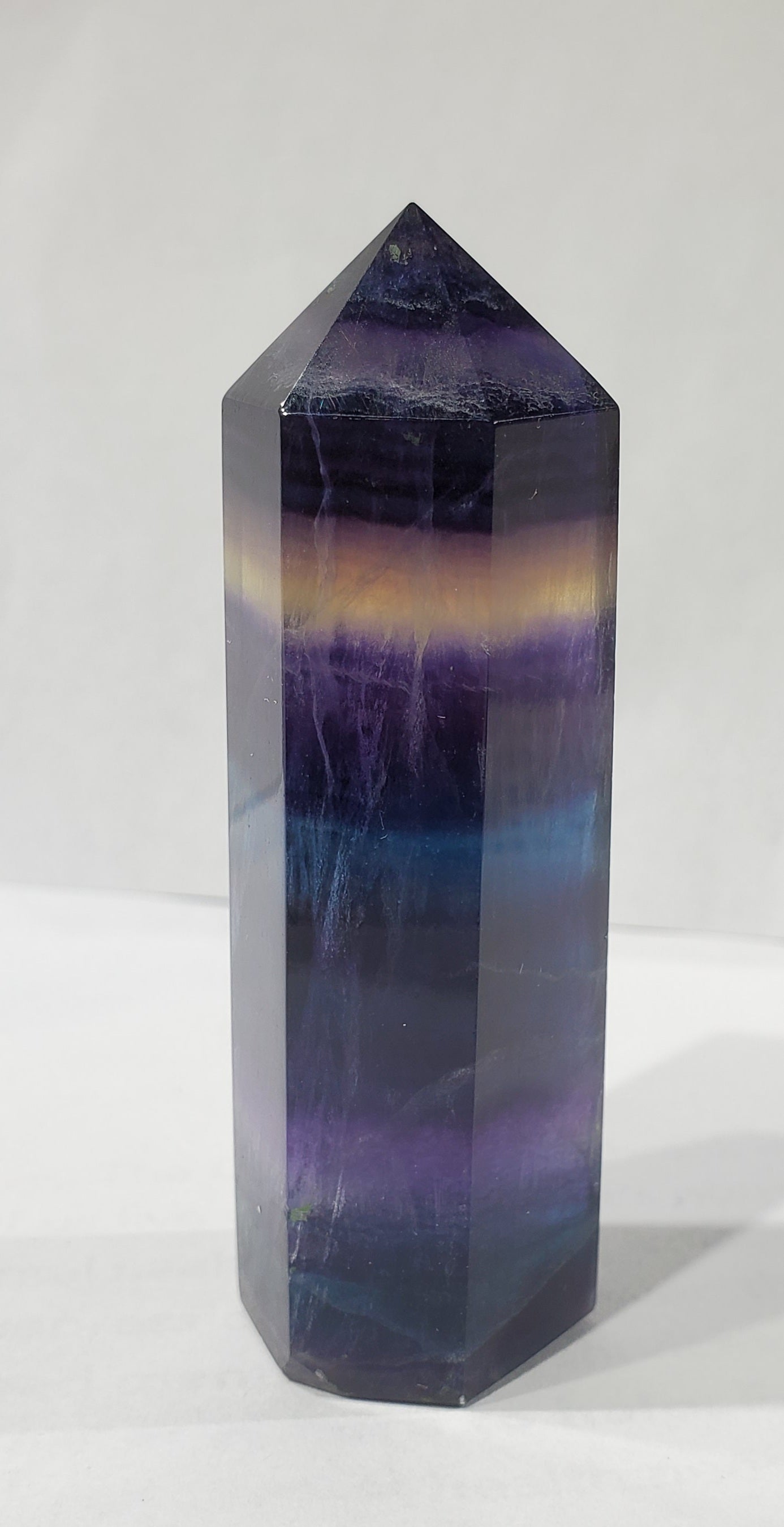 Rainbow Fluorite Point, China