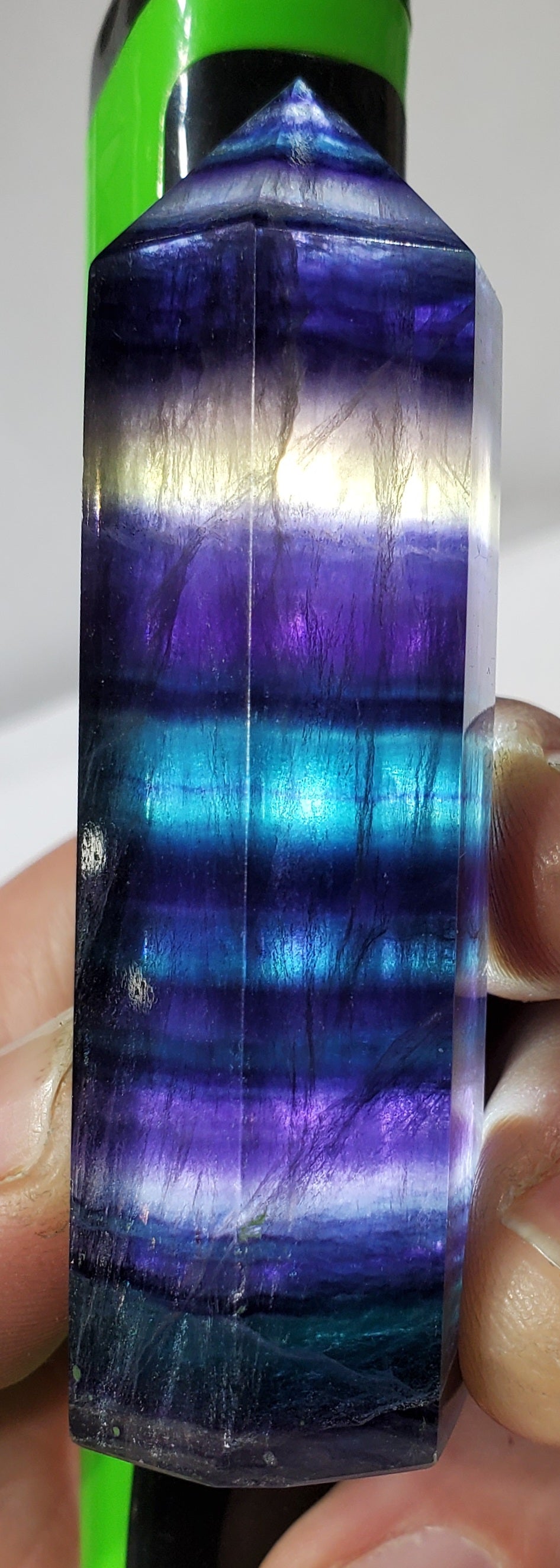 Rainbow Fluorite Point, China