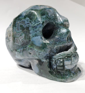 Moss Agate Skull