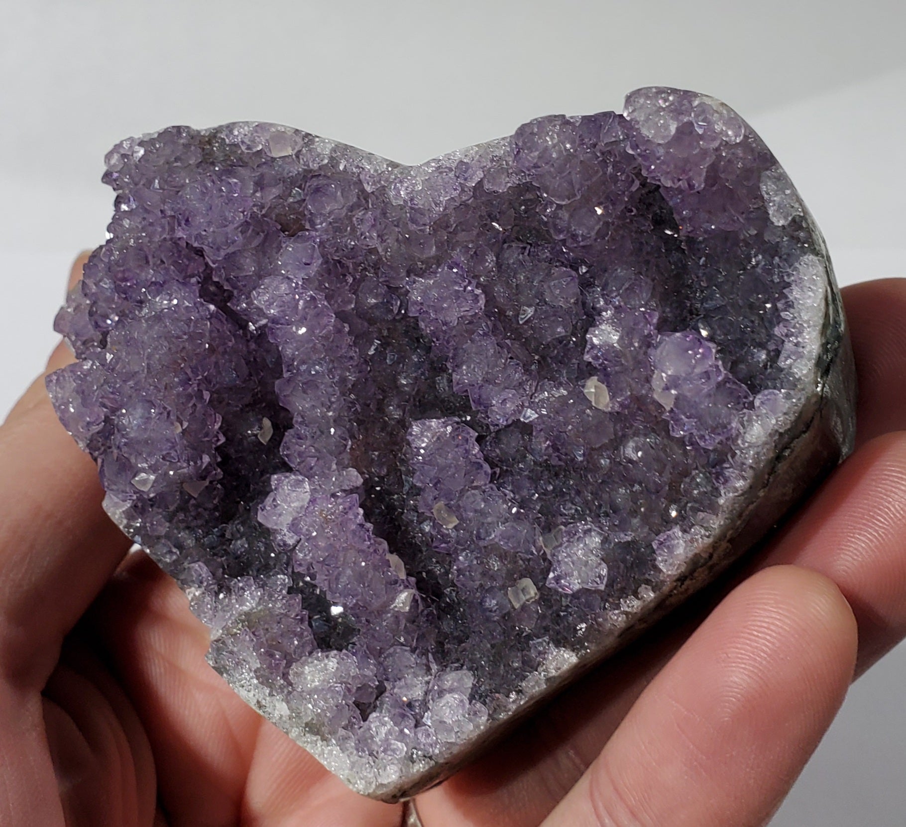 Druzy Amethyst Stalactite Heart, Uruguay