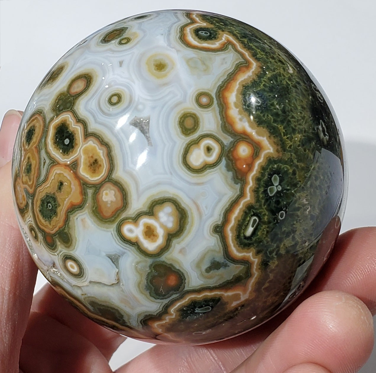 Ocean Jasper Sphere, Madagascar - Summit's Steps Minerals