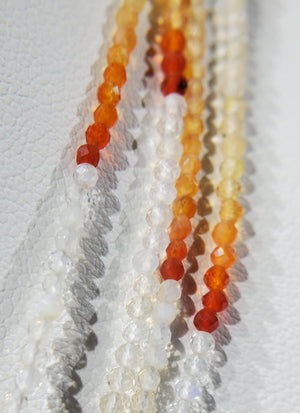 Faceted Fire Opal Bead Necklace