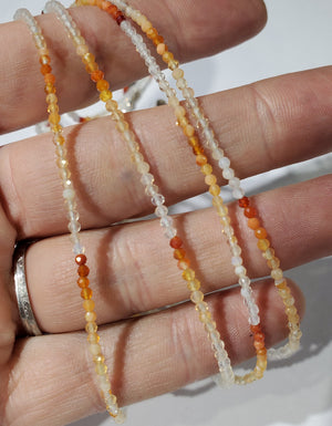 Faceted Fire Opal Bead Necklace