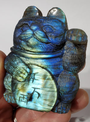 Labradorite Lucky Cat