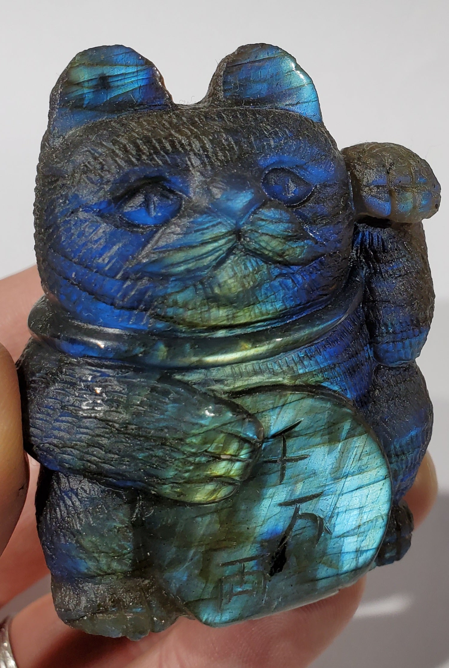 Labradorite Lucky Cat