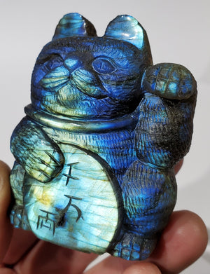 Labradorite Lucky Cat