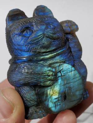 Labradorite Lucky Cat