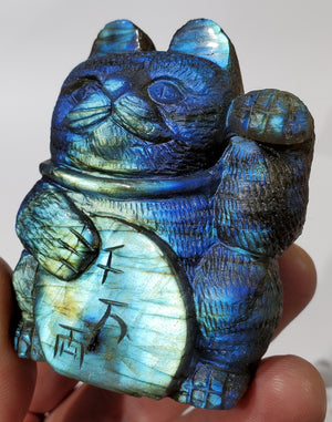 Labradorite Lucky Cat