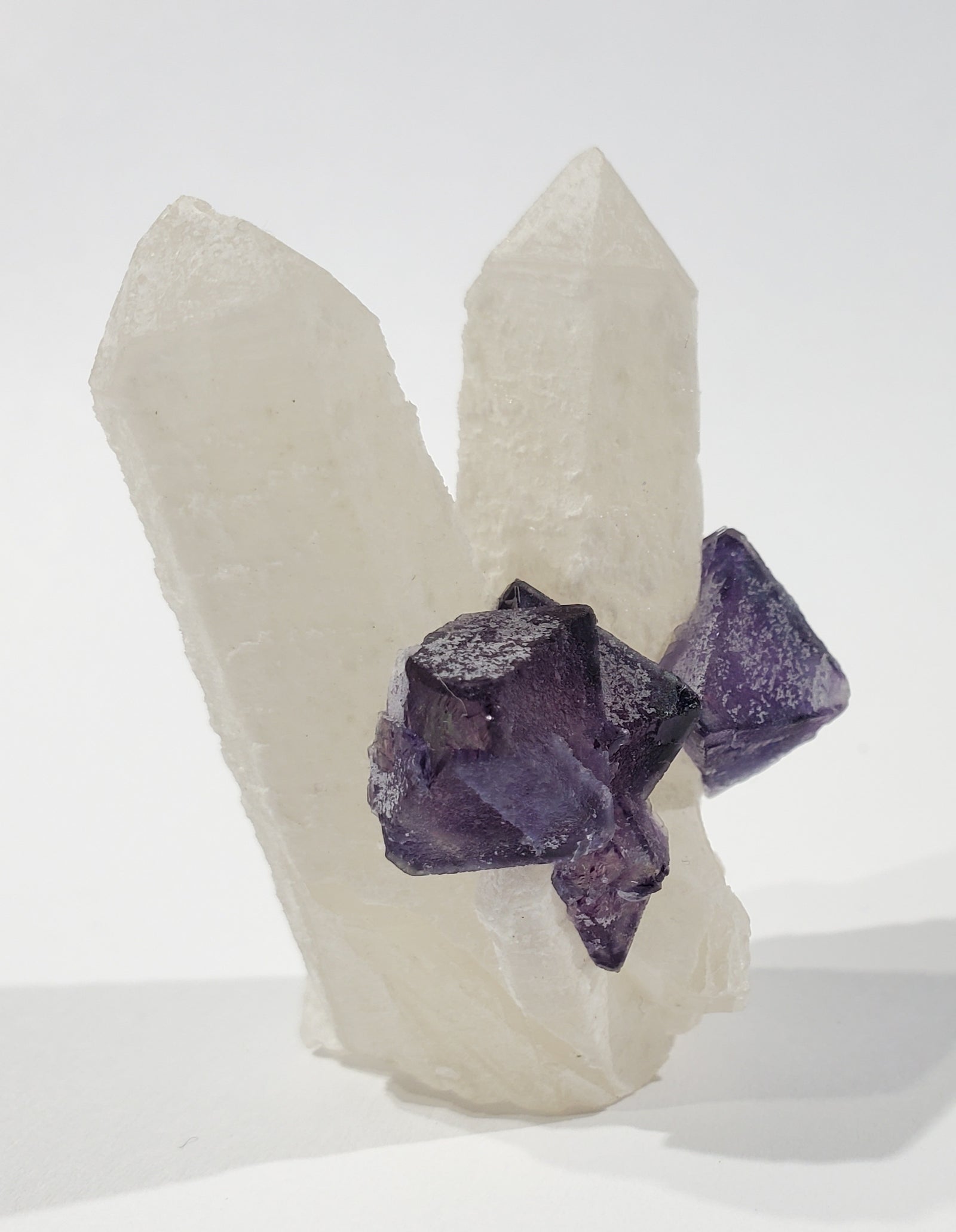 Fluorite on Quartz (China)