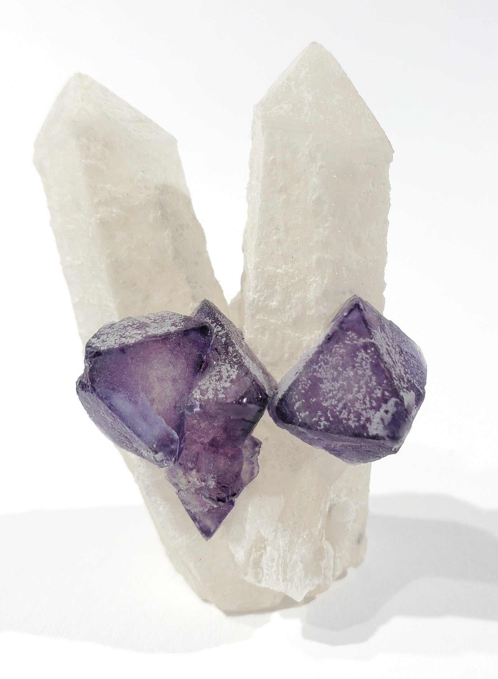Fluorite on Quartz (China)