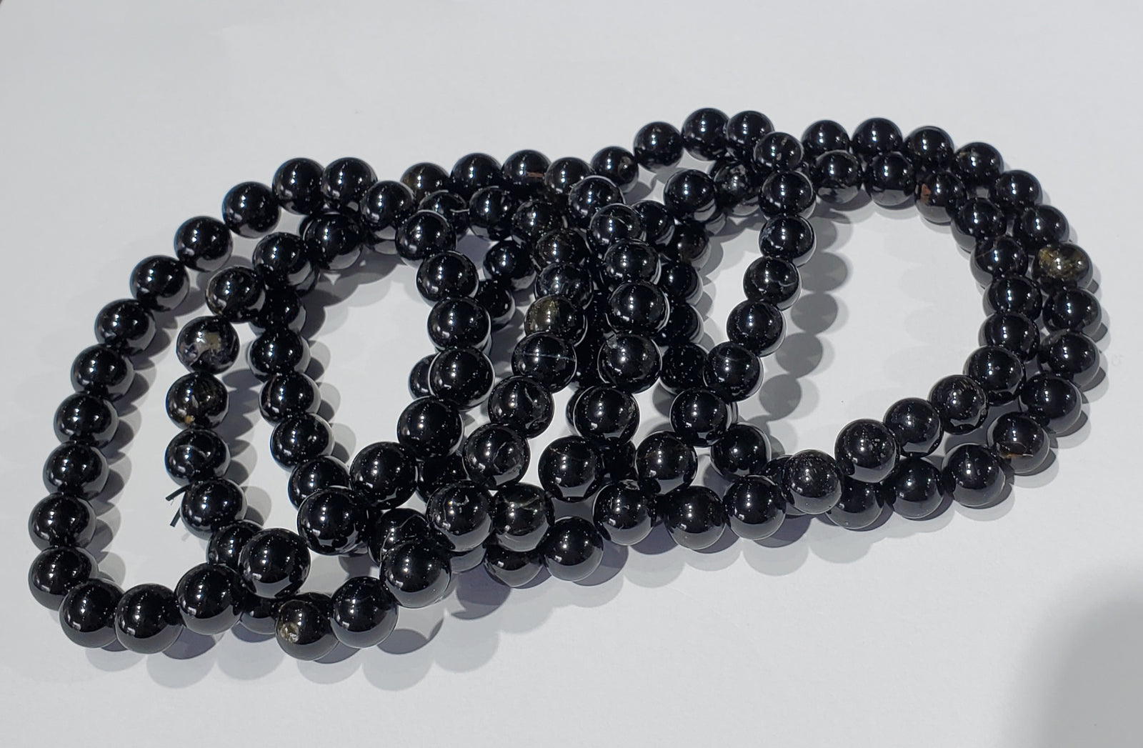 Black Tourmaline Bead Bracelet 8mm