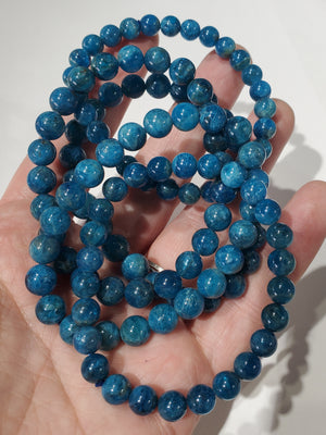 Blue Apatite Bead Bracelet