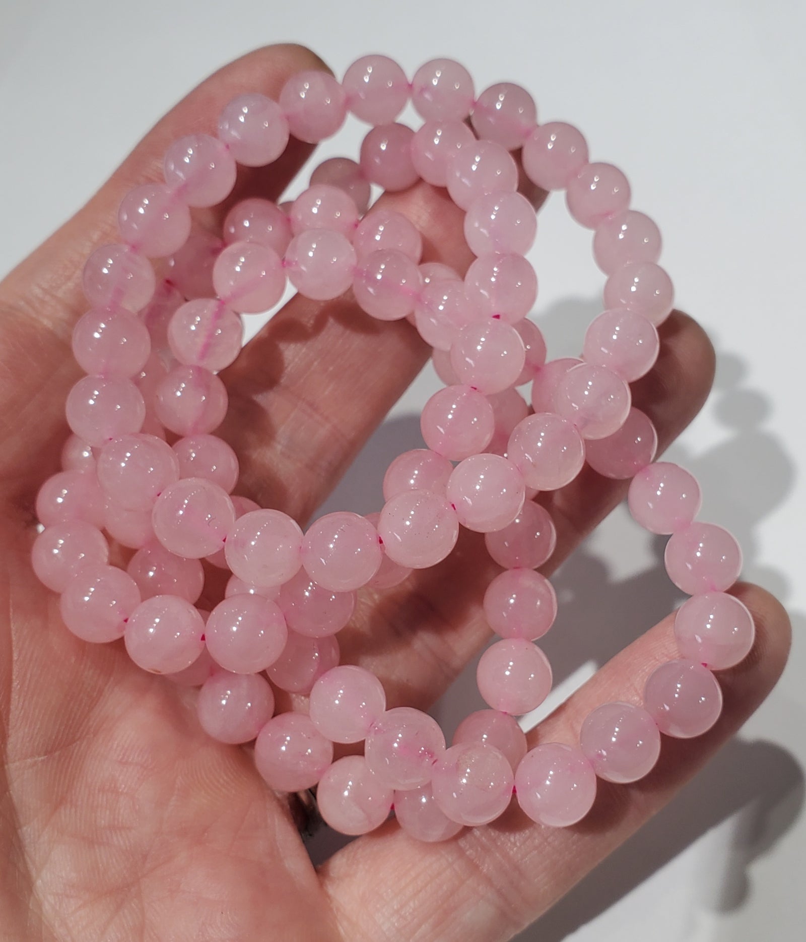 Rose Quartz Beaded Bracelet 8mm