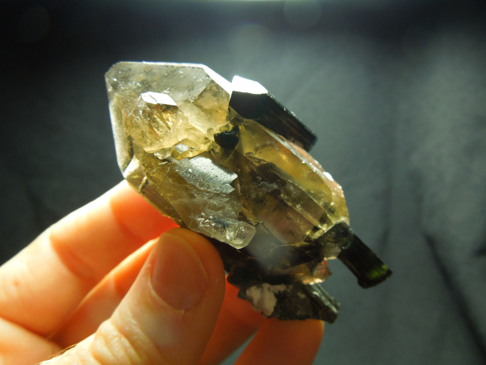 Smoky Quarz w/ Green Tourmaline