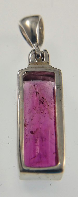 Faceted Rubellite Tourmaline Pendant in Sterling Silver