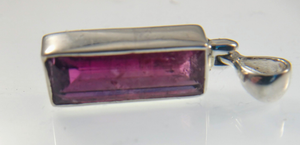 Faceted Rubellite Tourmaline Pendant in Sterling Silver