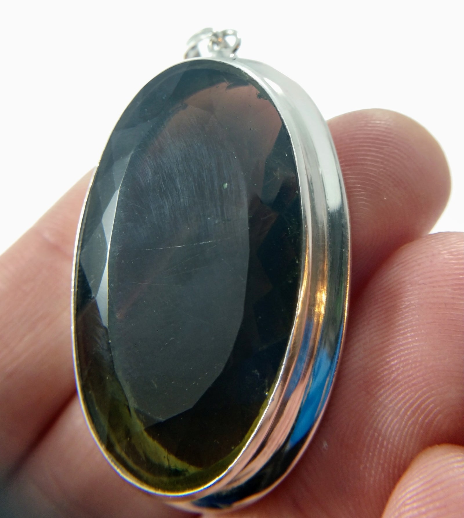 Faceted Moldavite Pendant, 18.7 grams