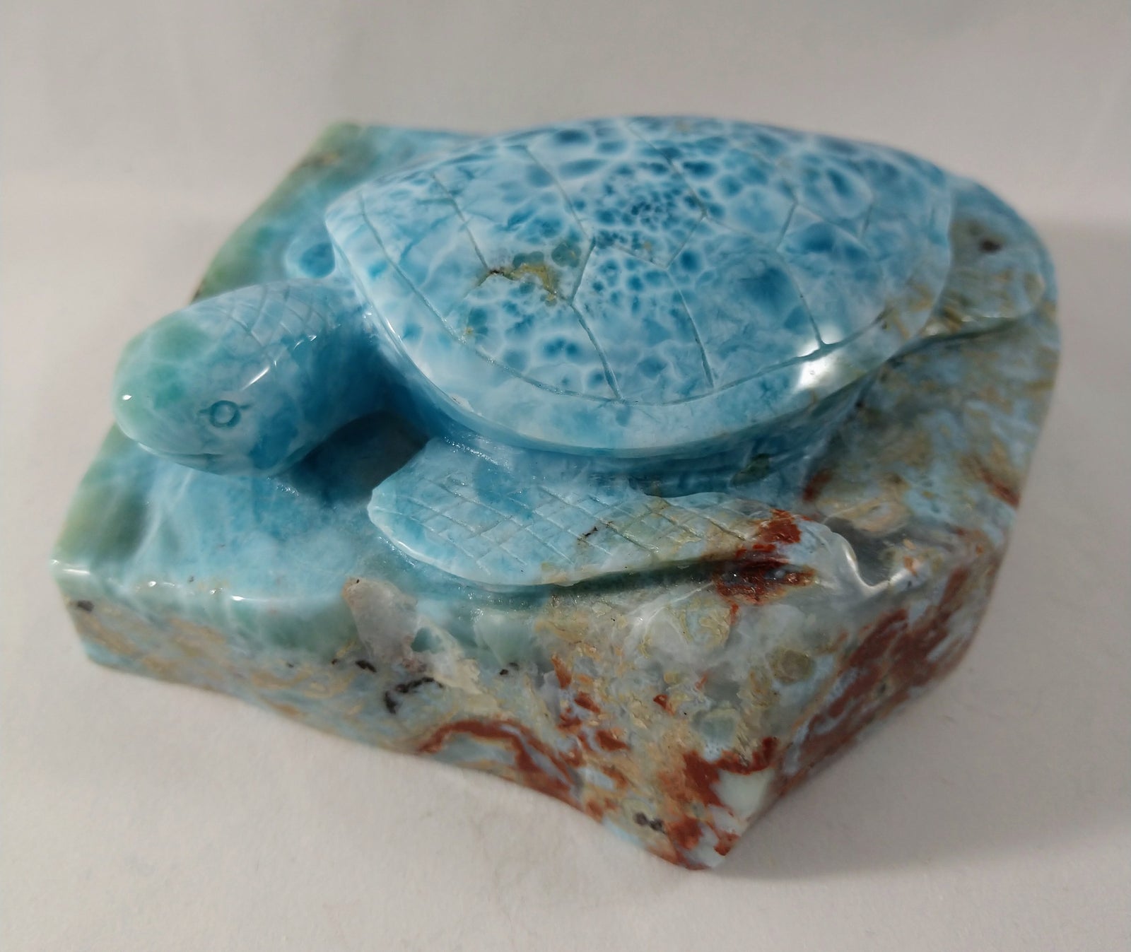 Larimar Turtle Carving