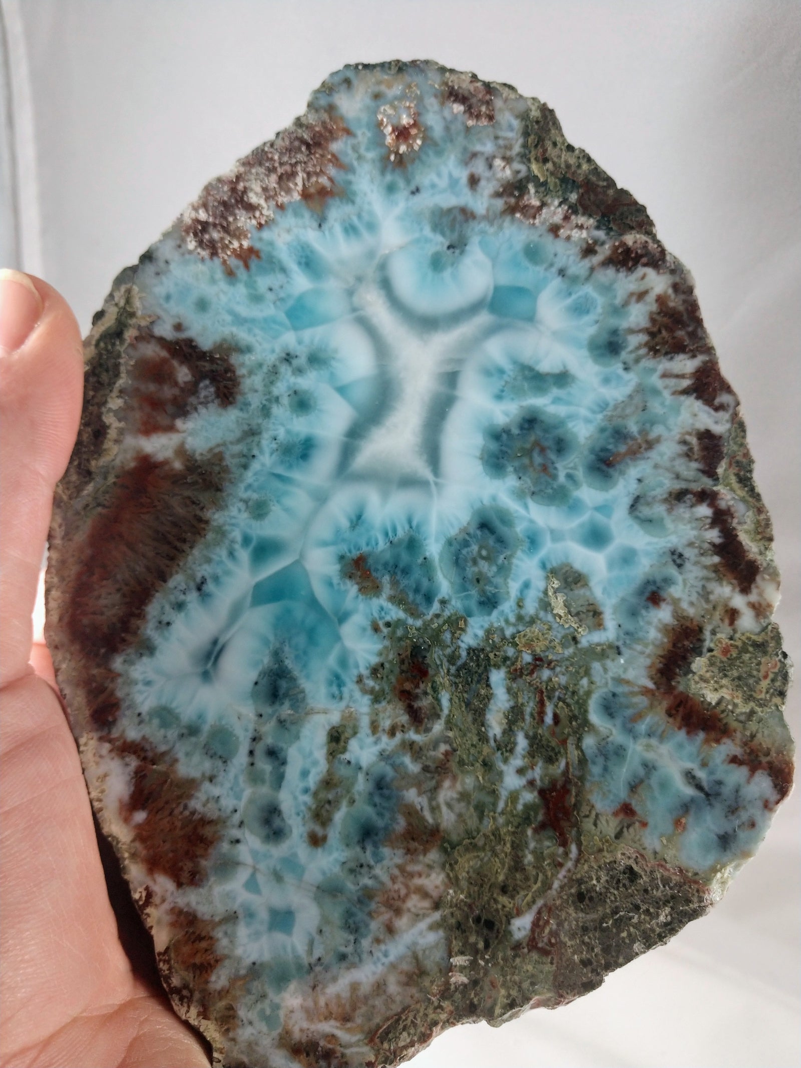 Larimar, One side polished