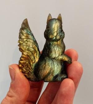 Labradorite Squirrel Carving