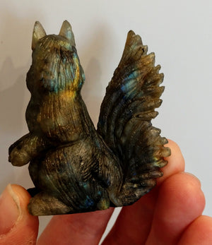 Labradorite Squirrel Carving