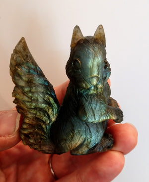 Labradorite Squirrel Carving