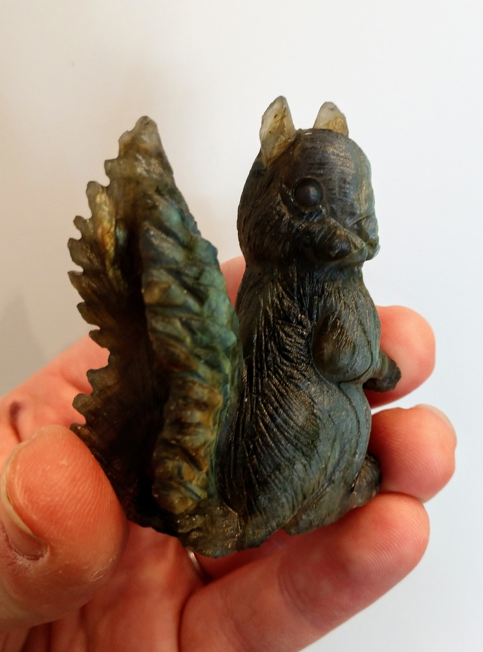 Labradorite Squirrel Carving