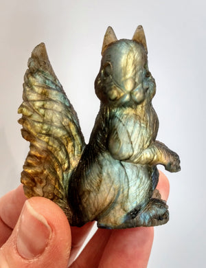 Labradorite Squirrel Carving