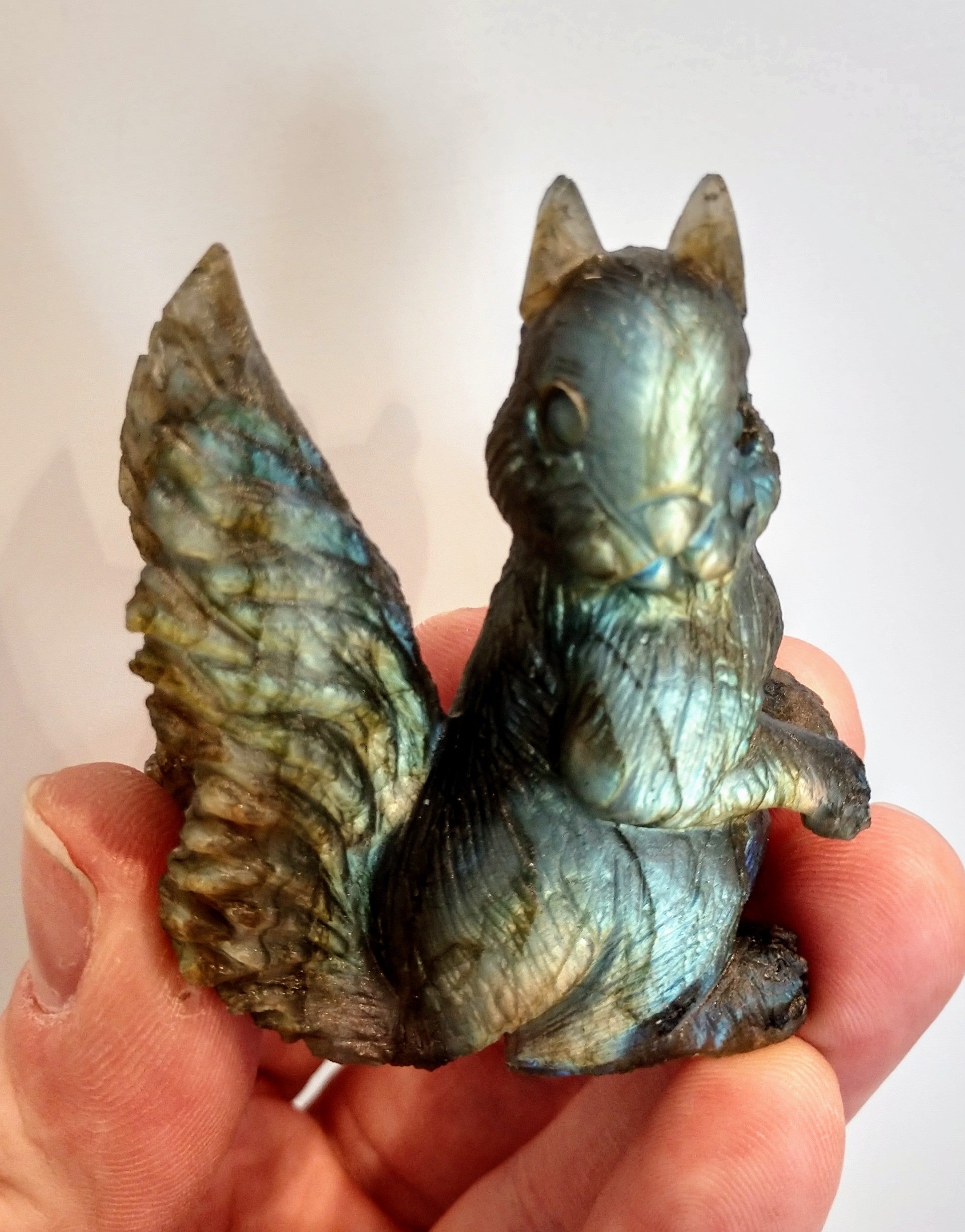 Labradorite Squirrel Carving