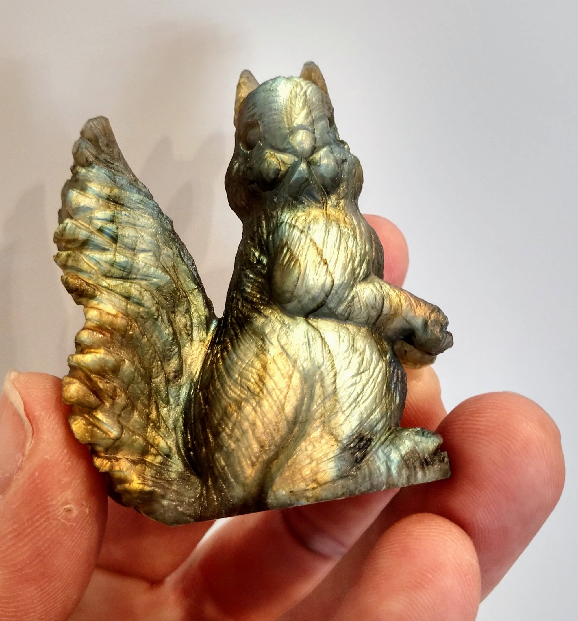 Labradorite Squirrel Carving