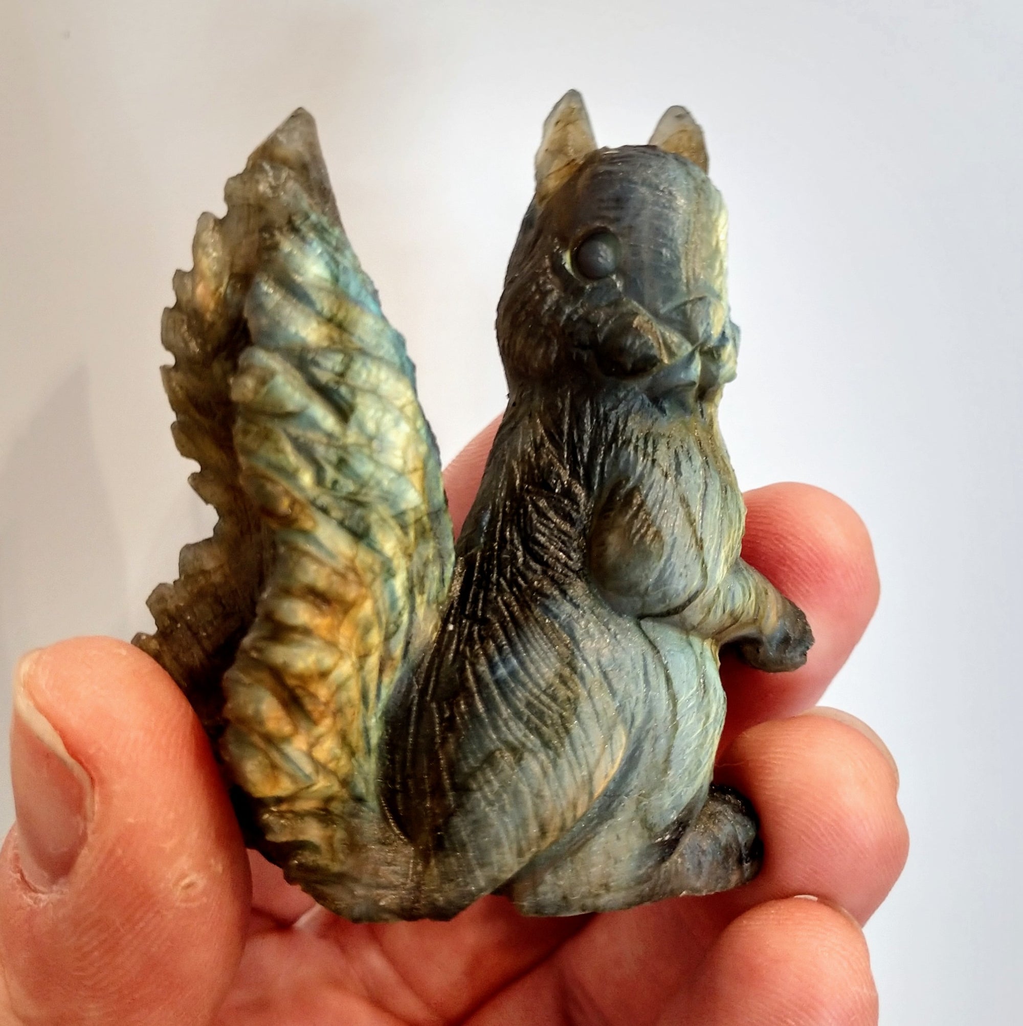 Labradorite Squirrel Carving