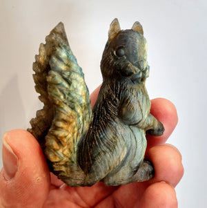 Labradorite Squirrel Carving