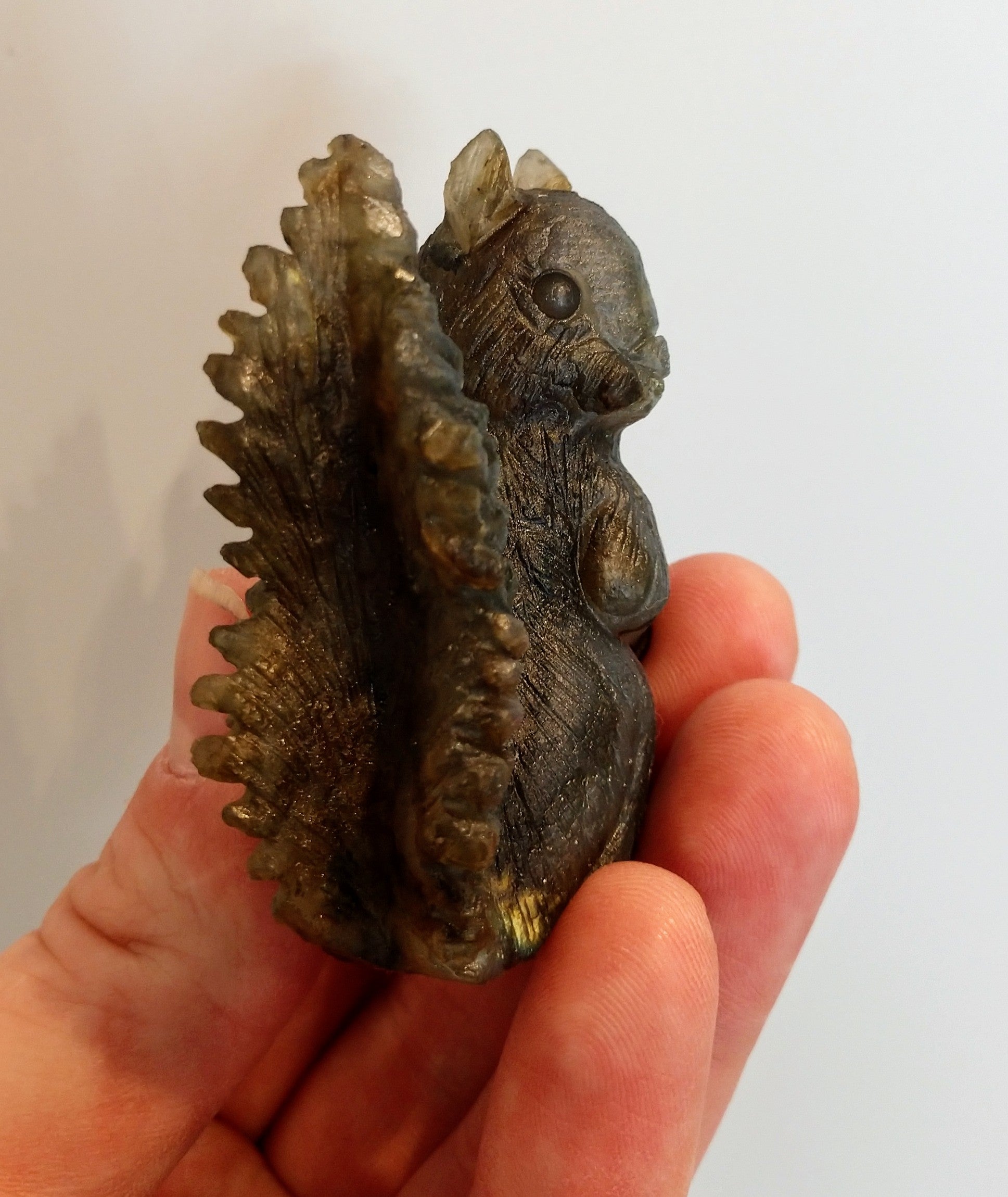 Labradorite Squirrel Carving