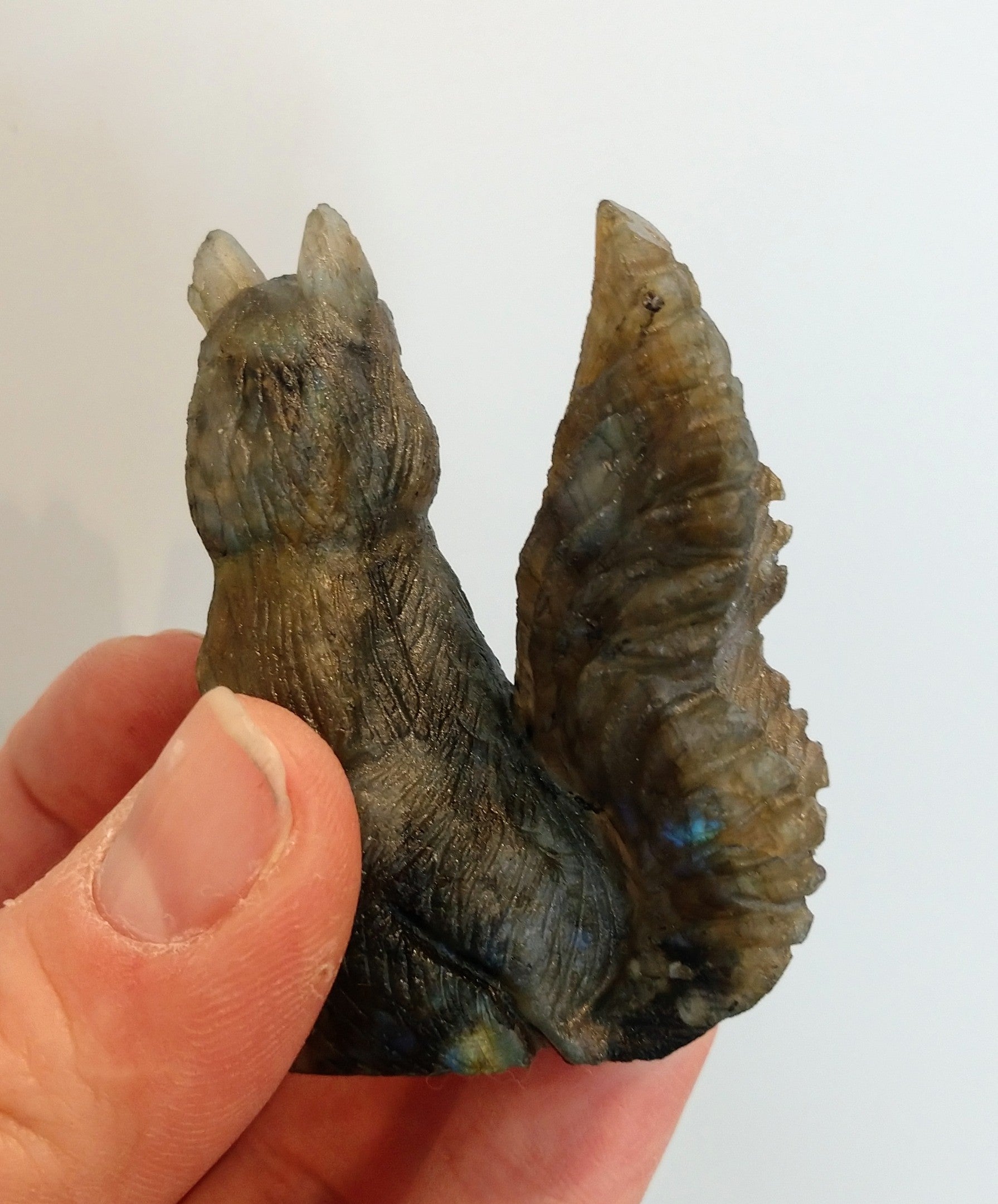 Labradorite Squirrel Carving