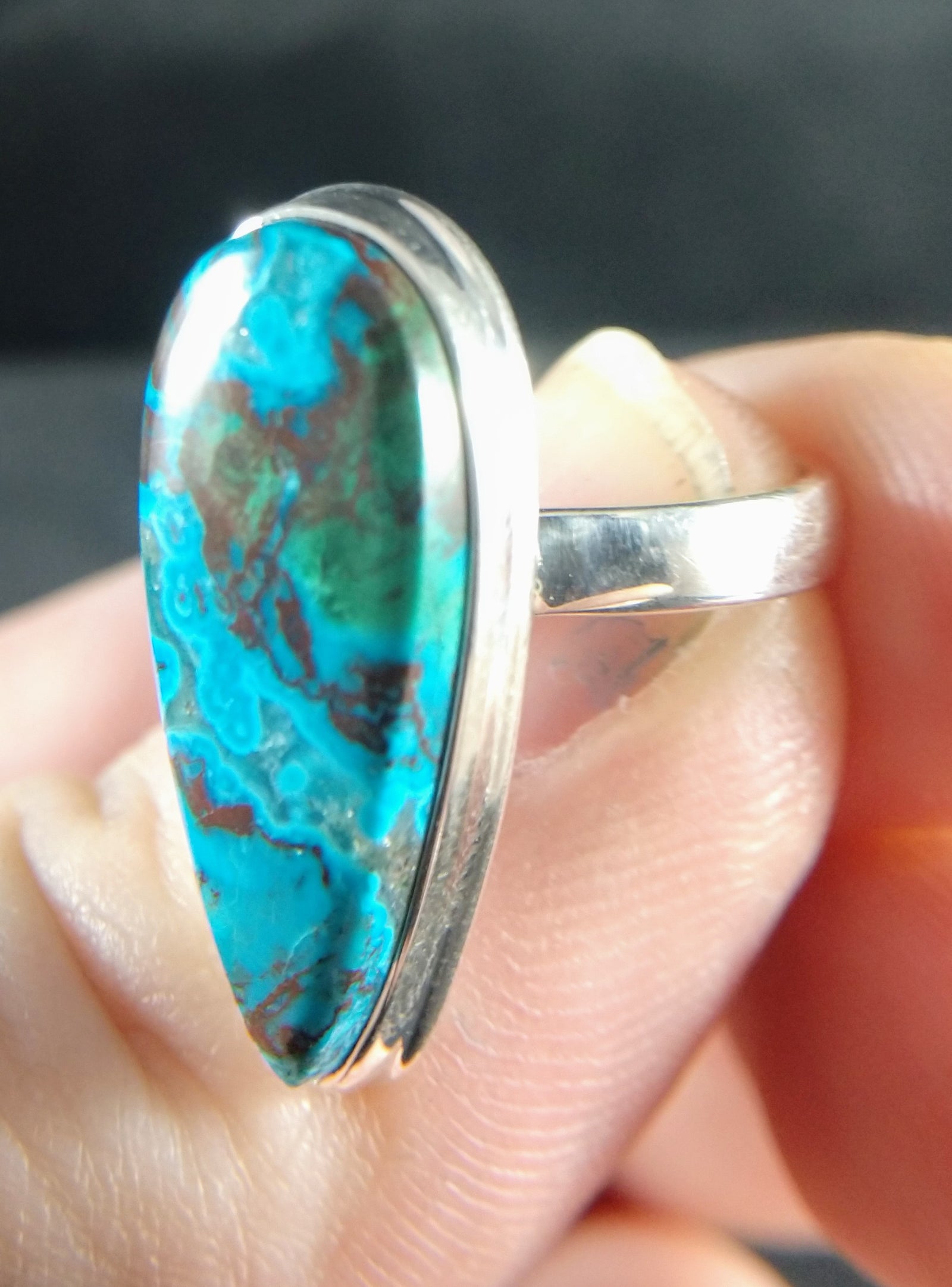 Chrysocolla Ring in Sterling Silver