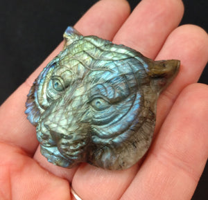 Labradorite Tiger Carving