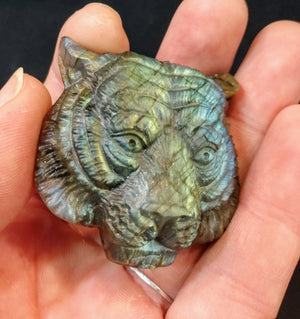 Labradorite Tiger Carving