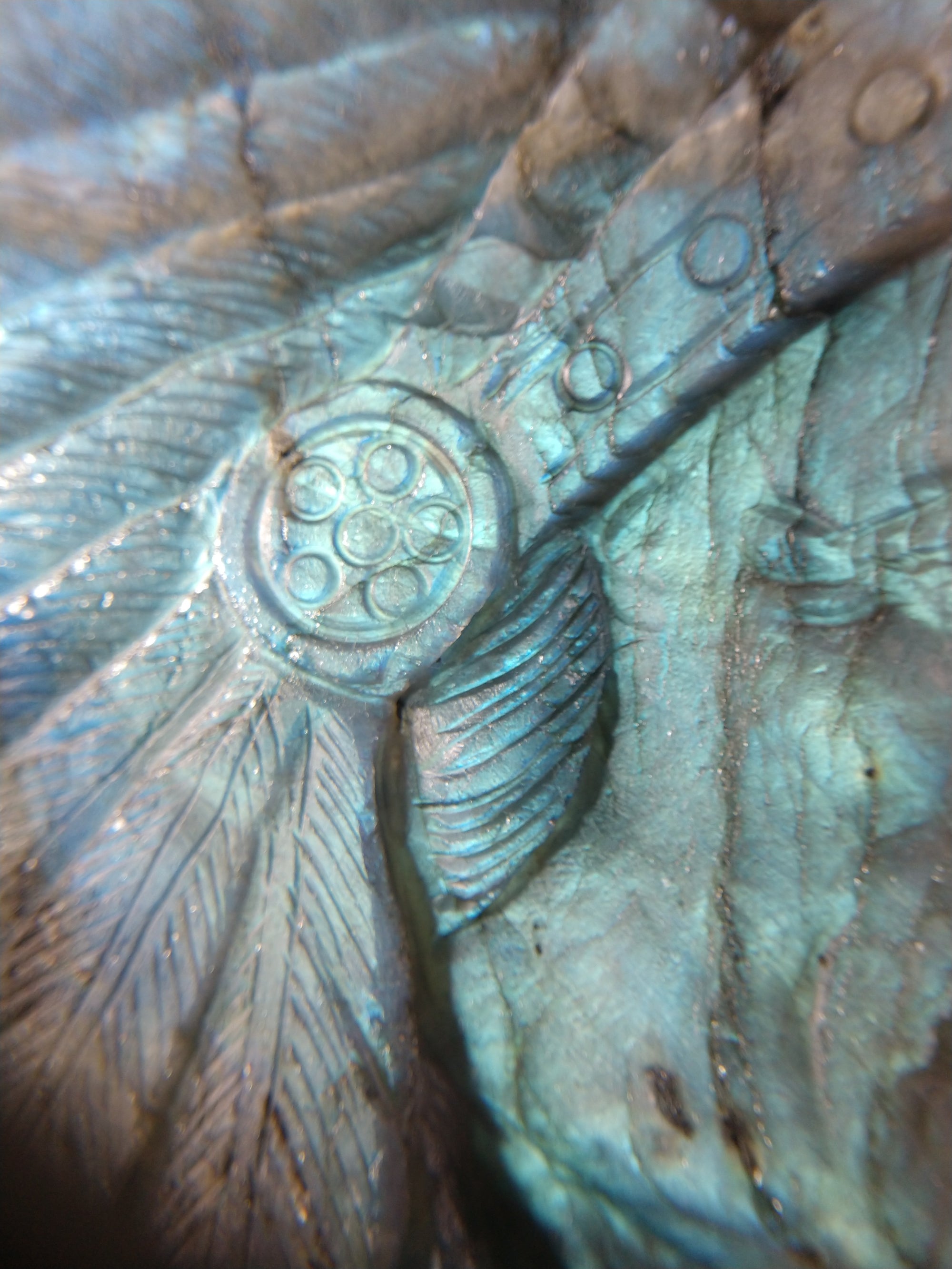 Labradorite Carving of Native American Figure