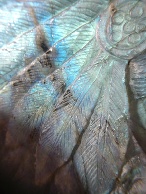 Labradorite Carving of Native American Figure