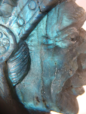 Labradorite Carving of Native American Figure