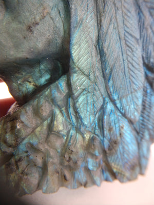 Labradorite Carving of Native American Figure