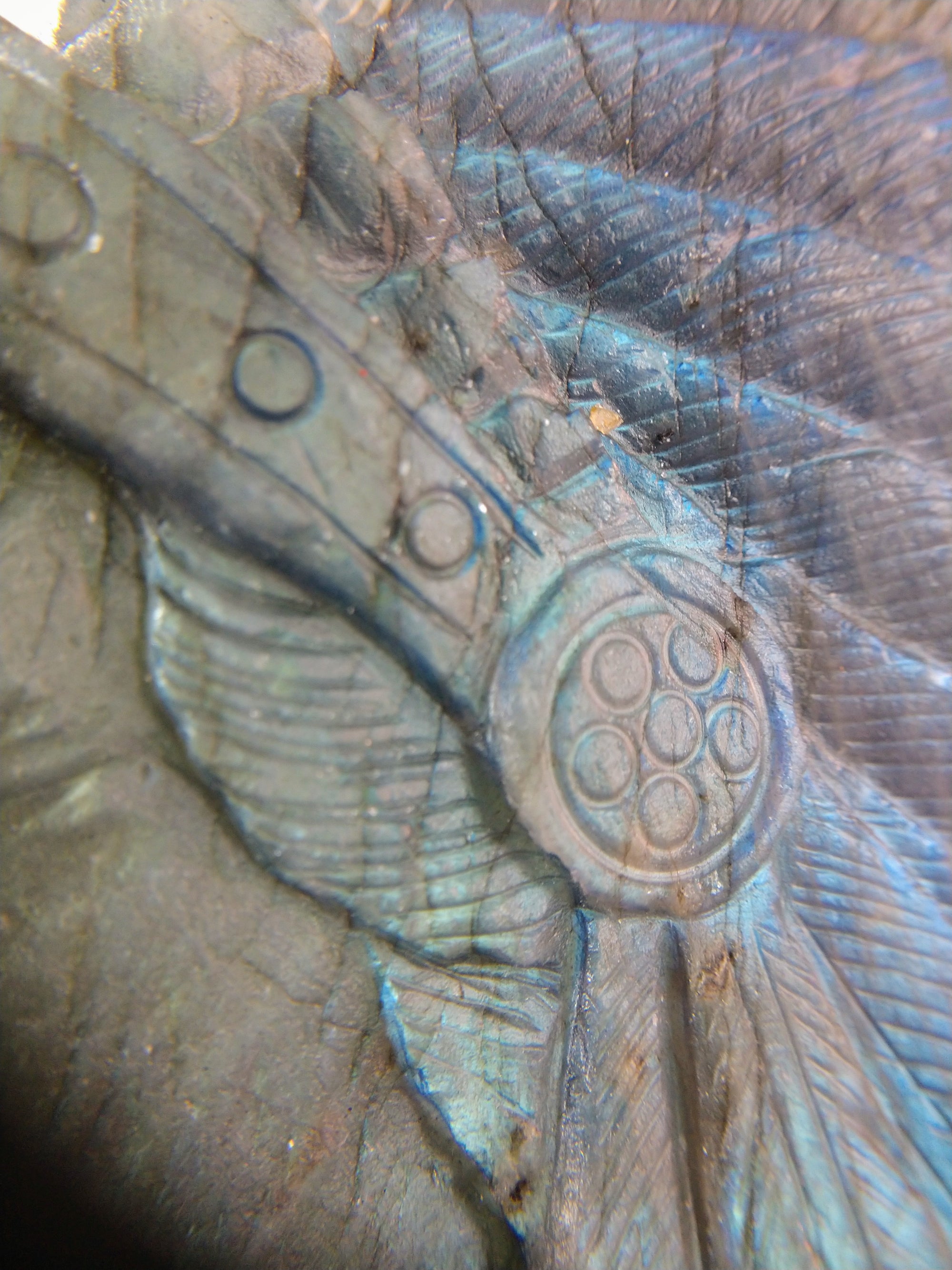 Labradorite Carving of Native American Figure