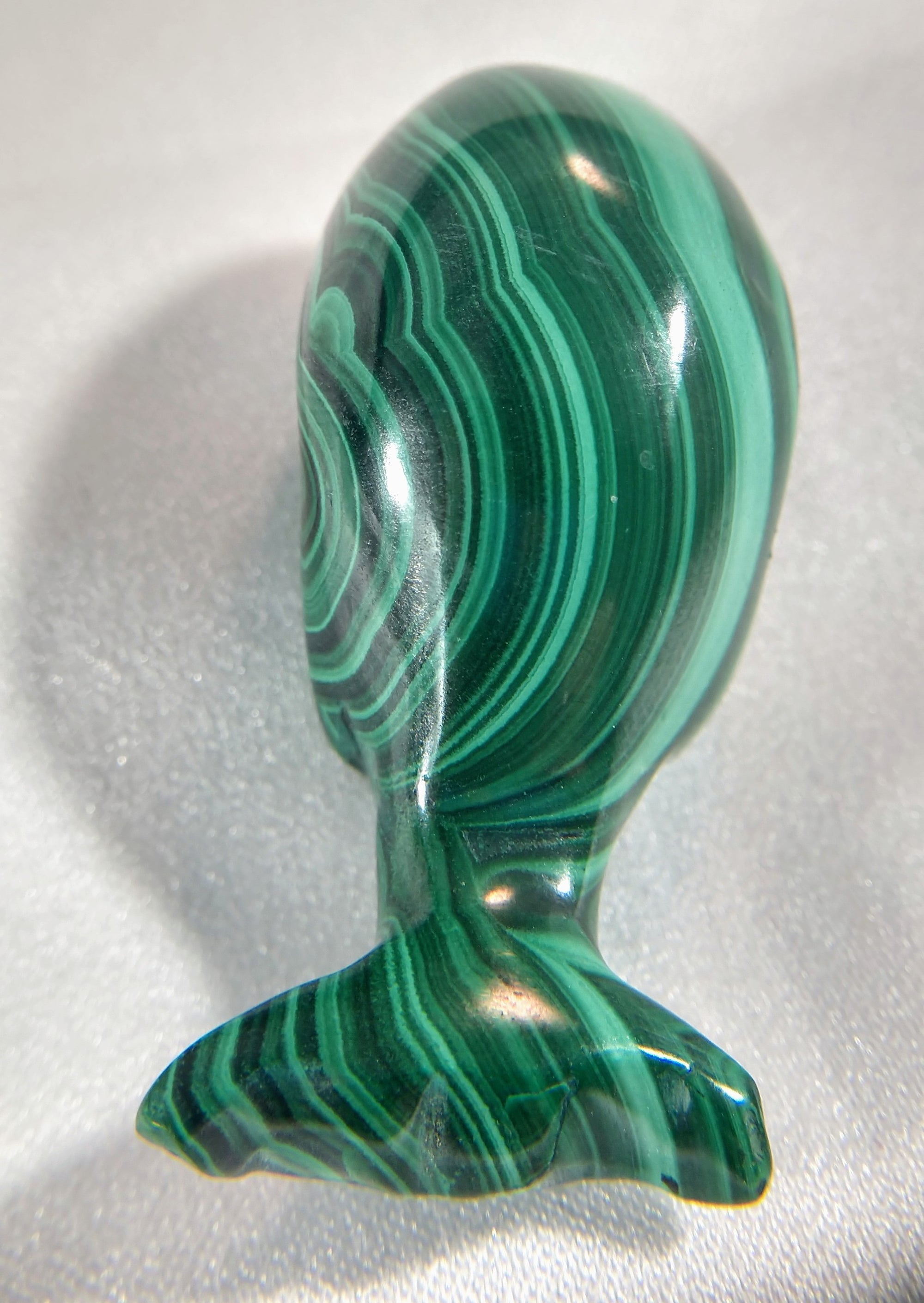 Malachite Whale Carving