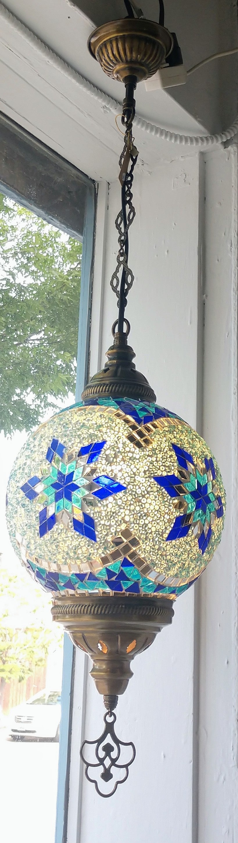 Hanging Glass Mosaic Lamp