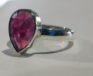 Faceted Pink Garnet Ring